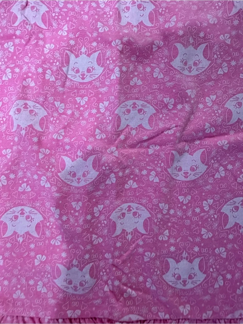 Girls Pink Kitty-Print Casual Summer Dress